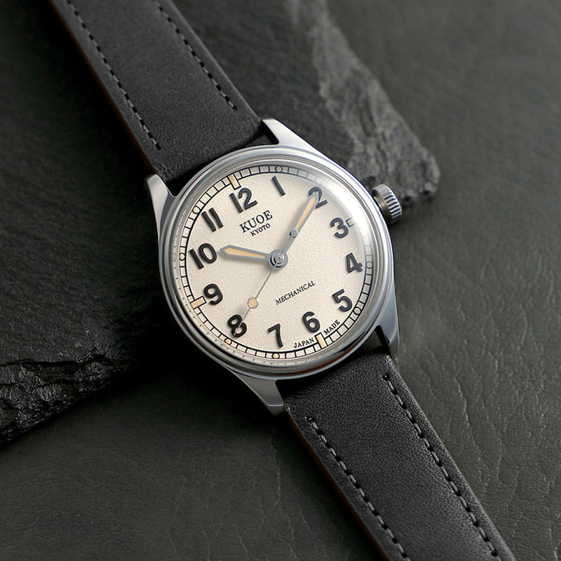KUOE Old Smith 90-002 Automatic 35mm Watch with Ivory Dial #OS90002-ND-IV-NATO-SA