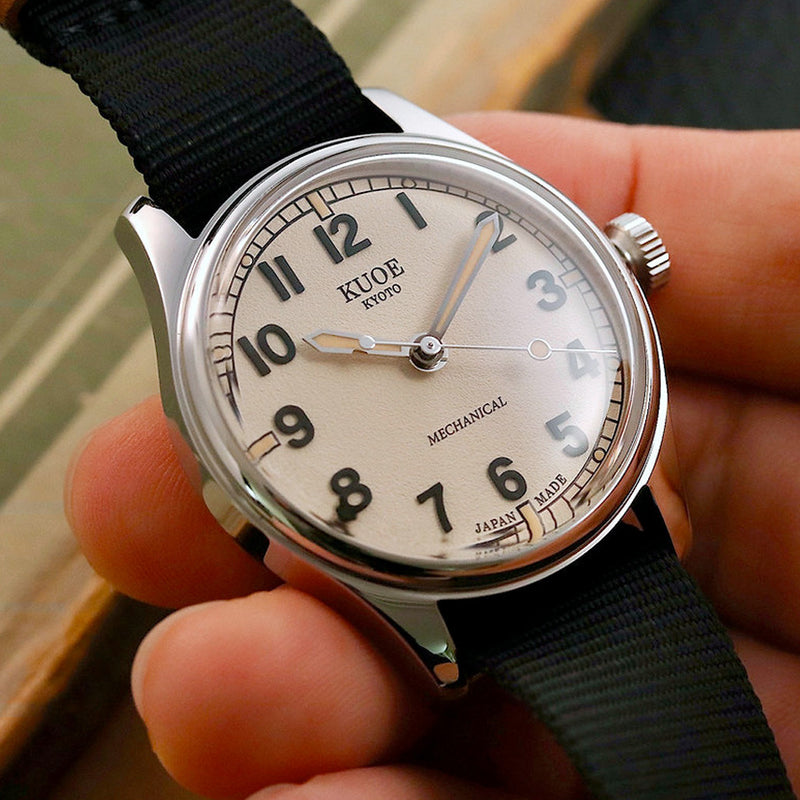 KUOE Old Smith 90-002 Automatic 35mm Watch with Ivory Dial #OS90002-ND-IV-NATO-SA