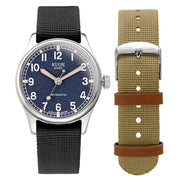 KUOE Old Smith 90-002 Automatic 35mm Watch with Navy Dial #OS90002-ND-NV-NATO-SA