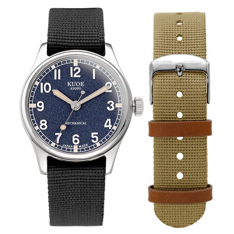 KUOE Old Smith 90-002 Automatic 35mm Watch with Navy Dial #OS90002-ND-NV-NATO-SA
