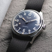 KUOE Old Smith 90-002 Automatic 35mm Watch with Navy Dial #OS90002-ND-NV-NATO-SA