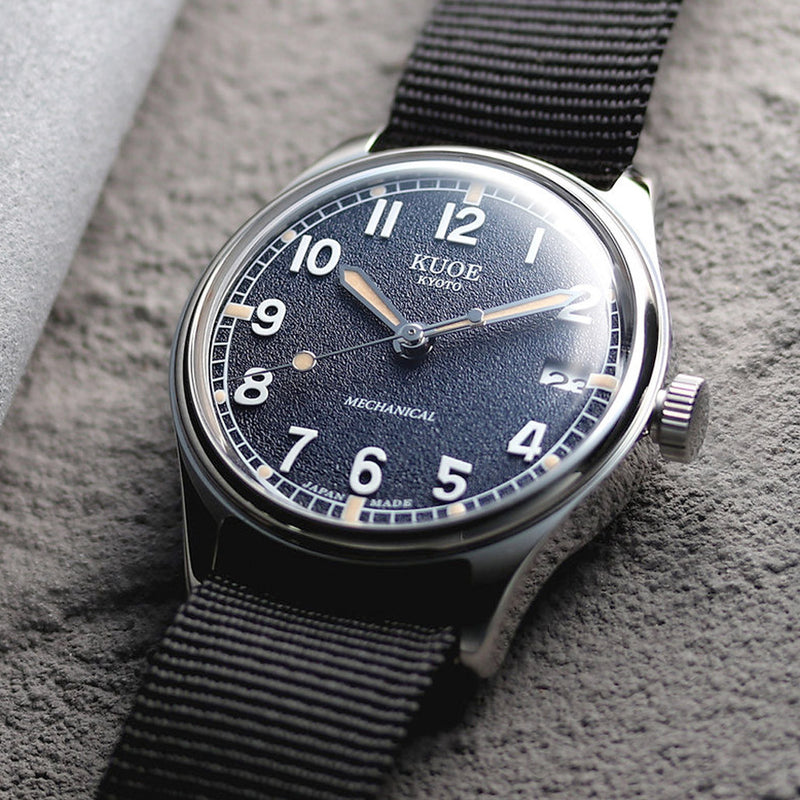 KUOE Old Smith 90-002 Automatic 35mm Watch with Navy Dial #OS90002-ND-NV-NATO-SA