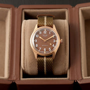 KUOE Old Smith 90-002 Bronze Case 35mm Automatic Watch with Brown Dial #OS90002BZ-ND-BR-KB