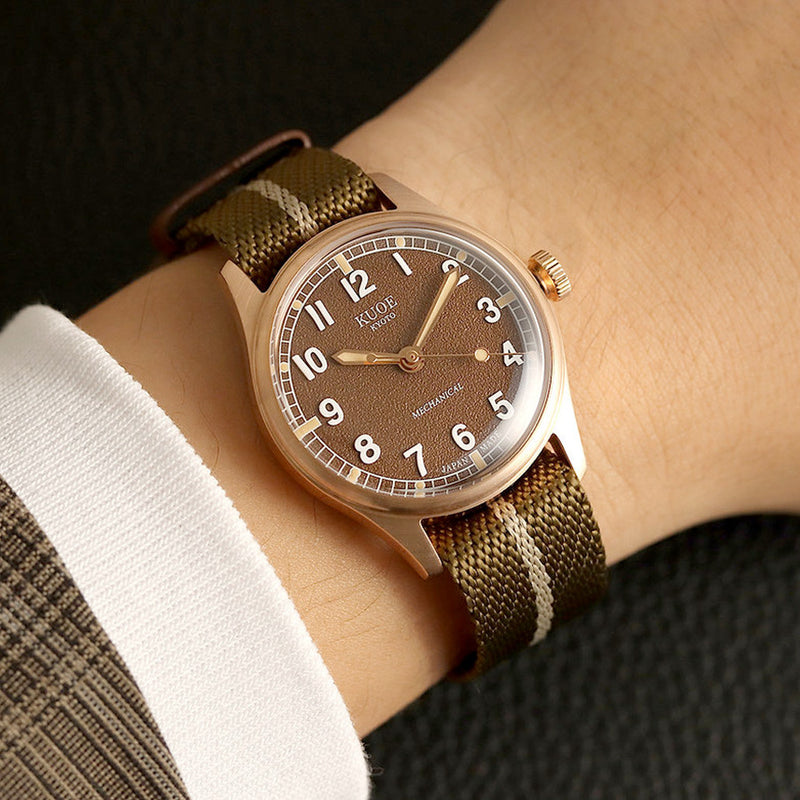 KUOE Old Smith 90-002 Bronze Case 35mm Automatic Watch with Brown Dial #OS90002BZ-ND-BR-KB