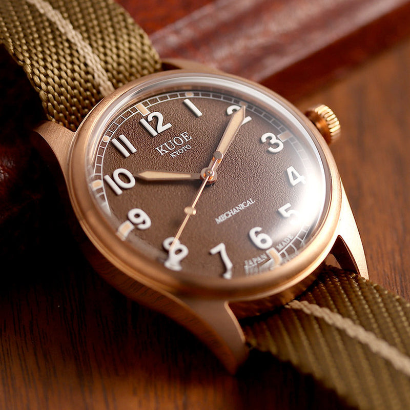 KUOE Old Smith 90-002 Bronze Case Automatic 38mm Watch with Brown Dial #OS90002BZ-ND-BR-KB-LARGE