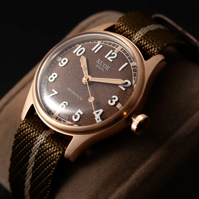 KUOE Old Smith 90-002 Bronze Case Automatic 38mm Watch with Brown Dial #OS90002BZ-ND-BR-KB-LARGE