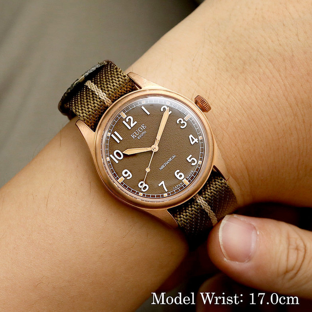 KUOE Old Smith 90-002 Bronze Case Automatic 38mm Watch with Brown