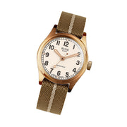 KUOE Old Smith 90-002 Bronze Case Automatic 38mm Watch with Ivory Dial #OS90002BZ-ND-IV-KB-LARGE