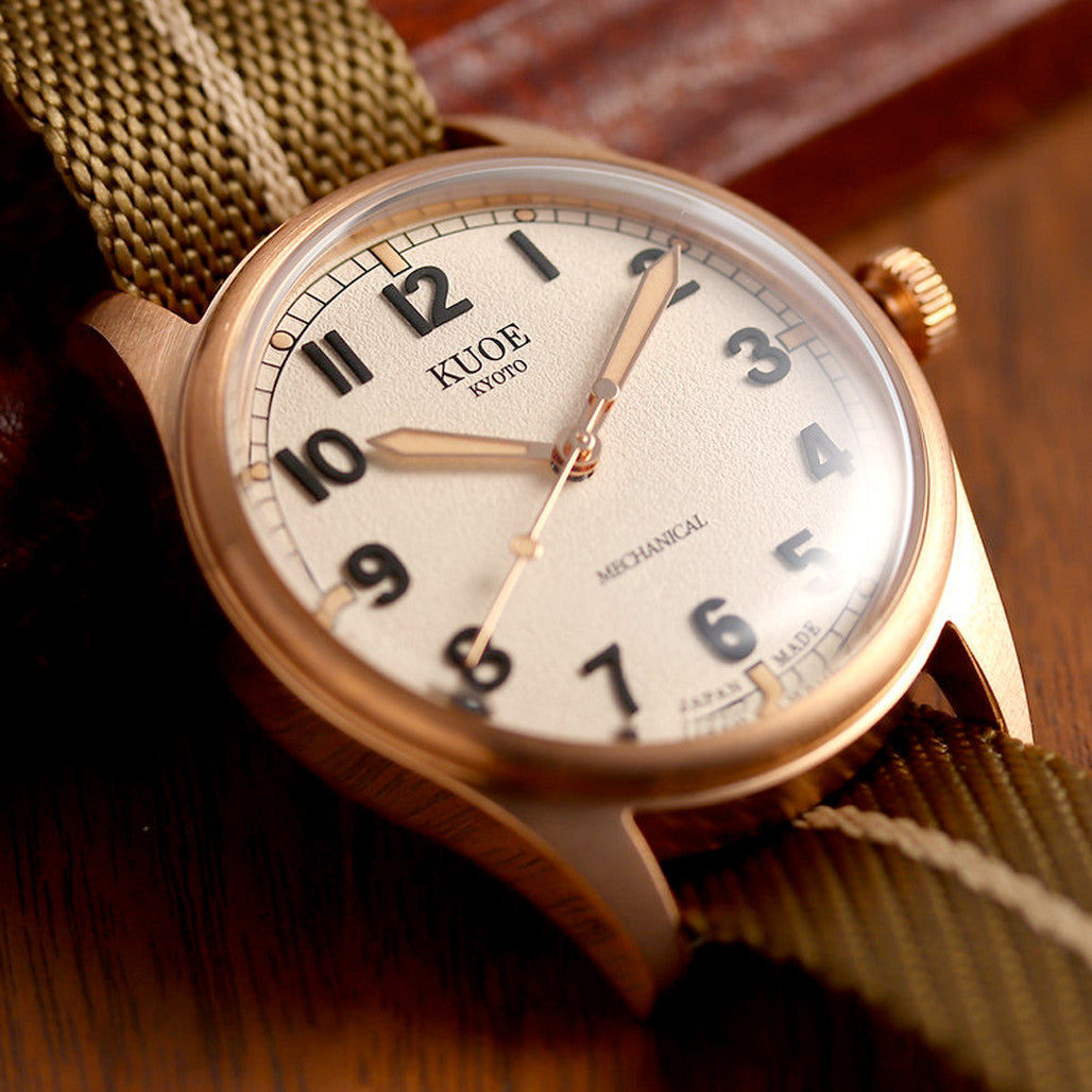 KUOE Old Smith 90-002 Bronze Case Automatic 38mm Watch with Ivory
