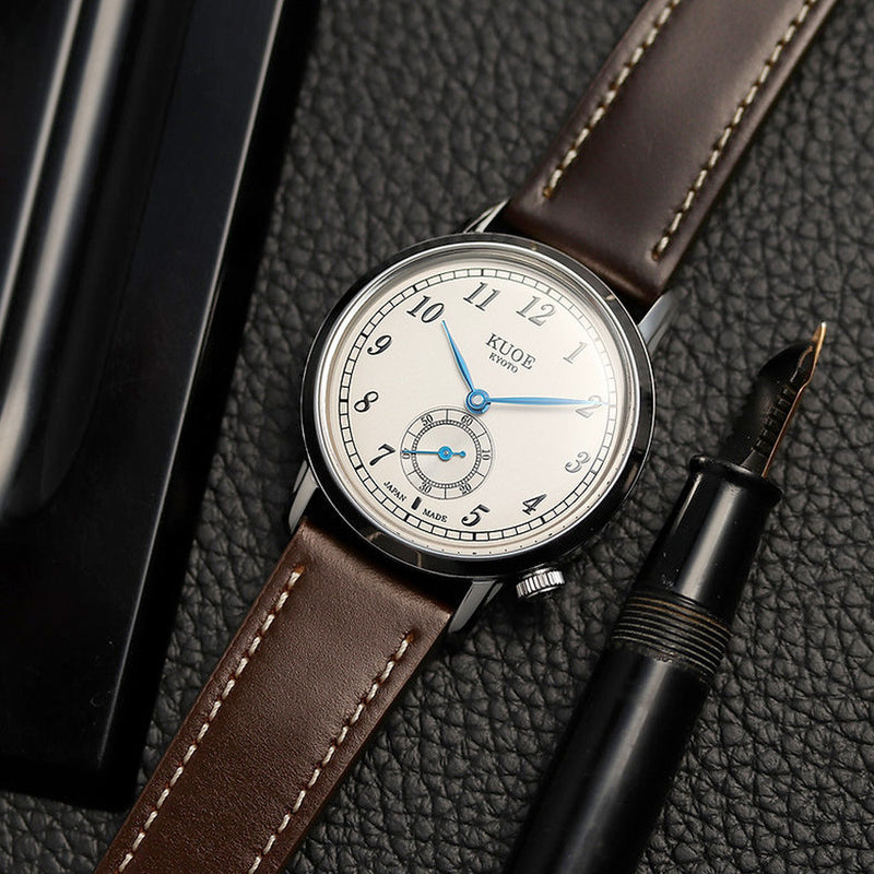 KUOE Old Smith 90-007 Automatic 35mm Watch with Blued Hands #OS90007-ABL-IT-DBR-SA