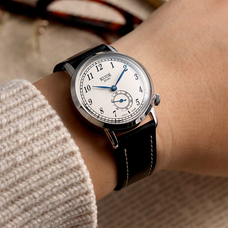 KUOE Old Smith 90-007 Automatic 35mm Watch with Blued Hands #OS90007-ABL-IT-DBR-SA