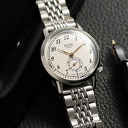 KUOE Old Smith 90-007 Automatic 35mm Watch with White Dial #OS90007-AGD-BS1-SA