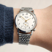 KUOE Old Smith 90-007 Automatic 35mm Watch with White Dial #OS90007-AGD-BS1-SA