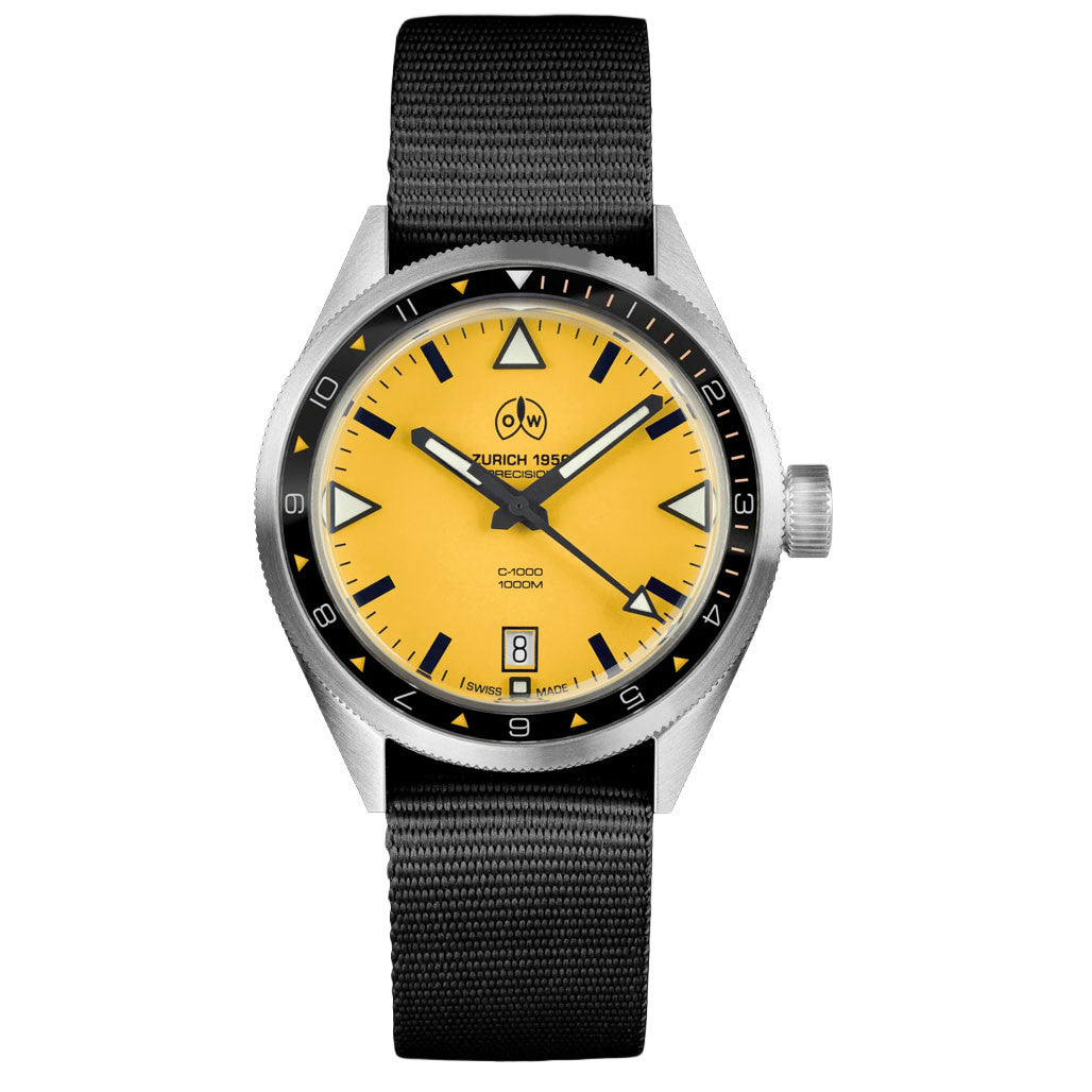 Ollech & Wajs Swiss Automatic C-1000 Diver with Yellow Dial #OW