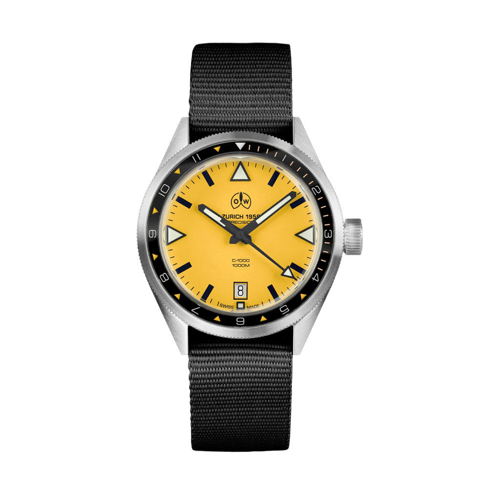 Ollech & Wajs Swiss Automatic C-1000 Diver with Yellow Dial #OW