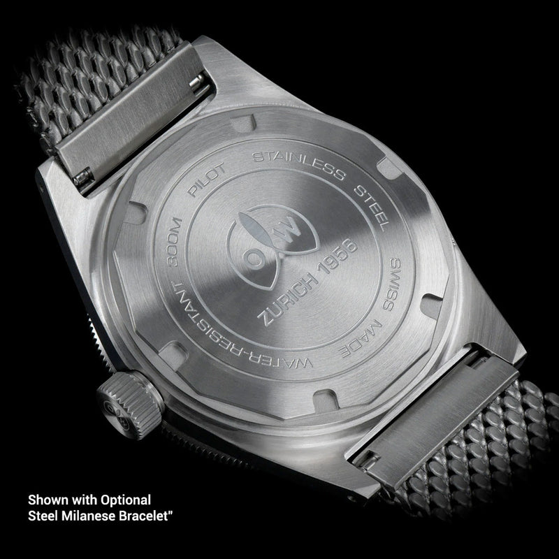 Ollech & Wajs Swiss Automatic M-110 Dive Watch with Compass Bezel #OW-M-110