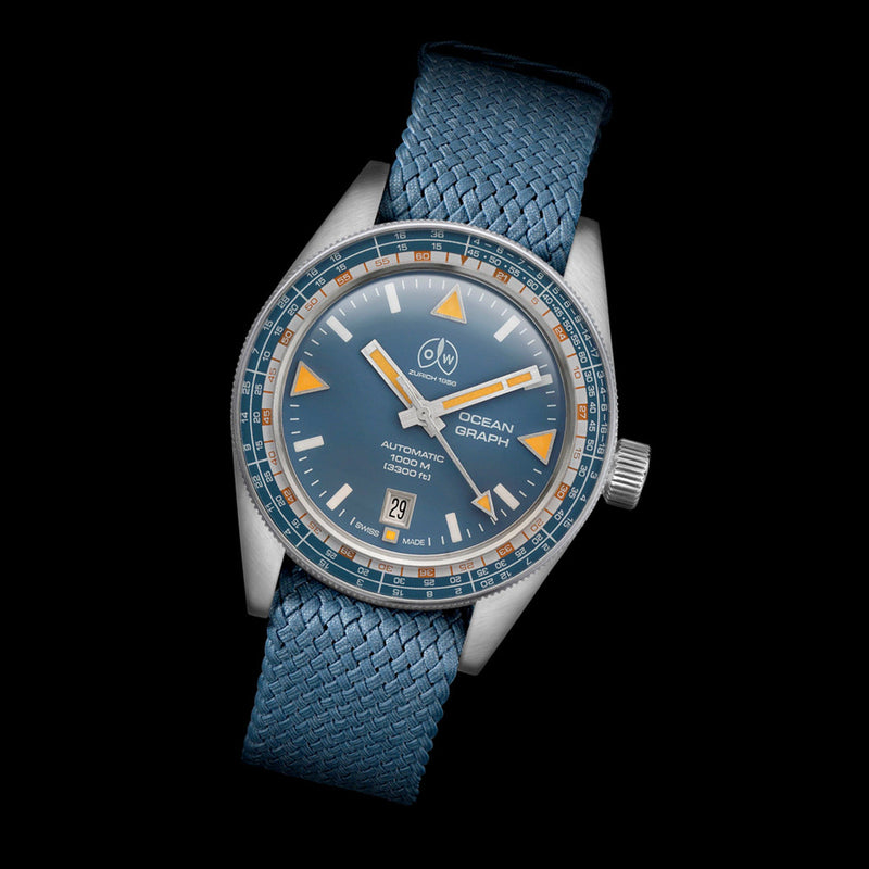 Ollech & Wajs Swiss Automatic Ocean Graph Dive Watch with Decompression Bezel #OW-Oceangraph
