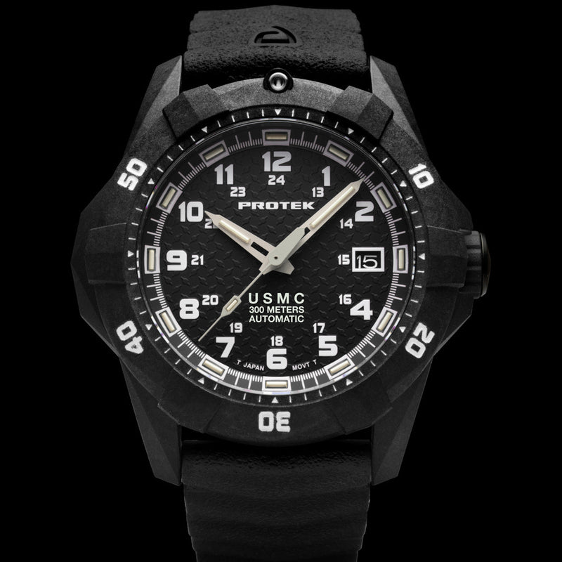 Protek USMC Automatic Tritium Dive Watch with Black Dial #PT1211