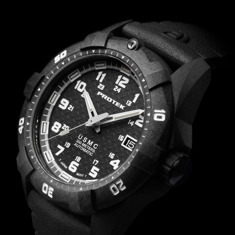 Protek USMC Automatic Tritium Dive Watch with Black Dial #PT1211