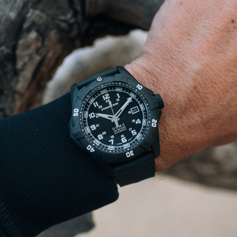 Protek USMC Automatic Tritium Dive Watch with Black Dial #PT1211