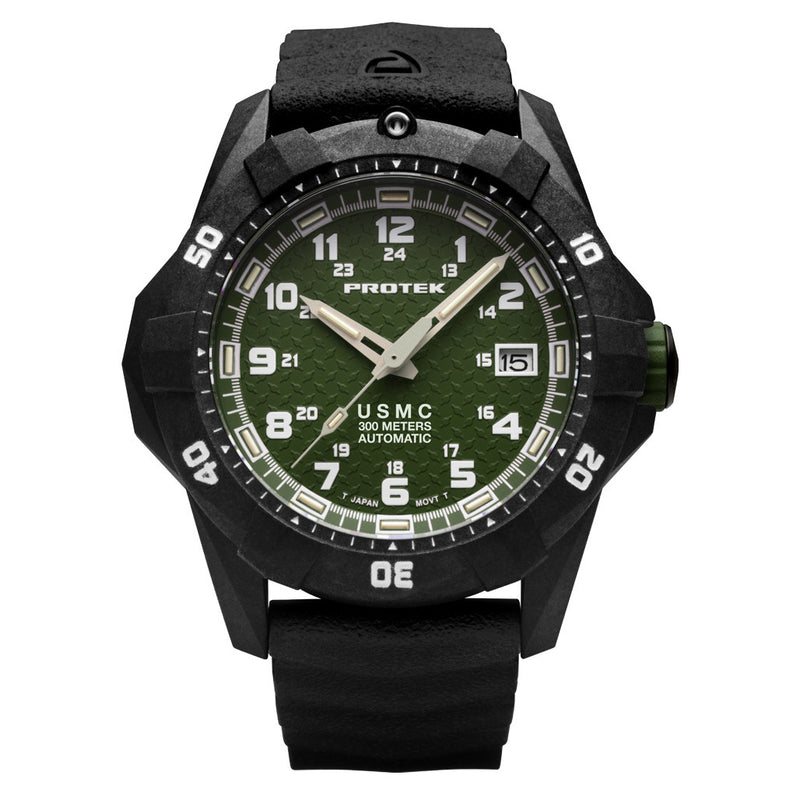 USMC Automatic Tritium Dive Watch with Green Dial #PT1215