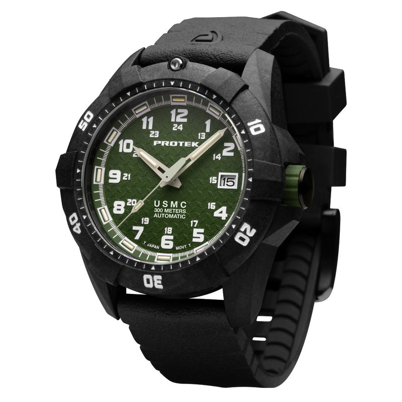 USMC Automatic Tritium Dive Watch with Green Dial #PT1215