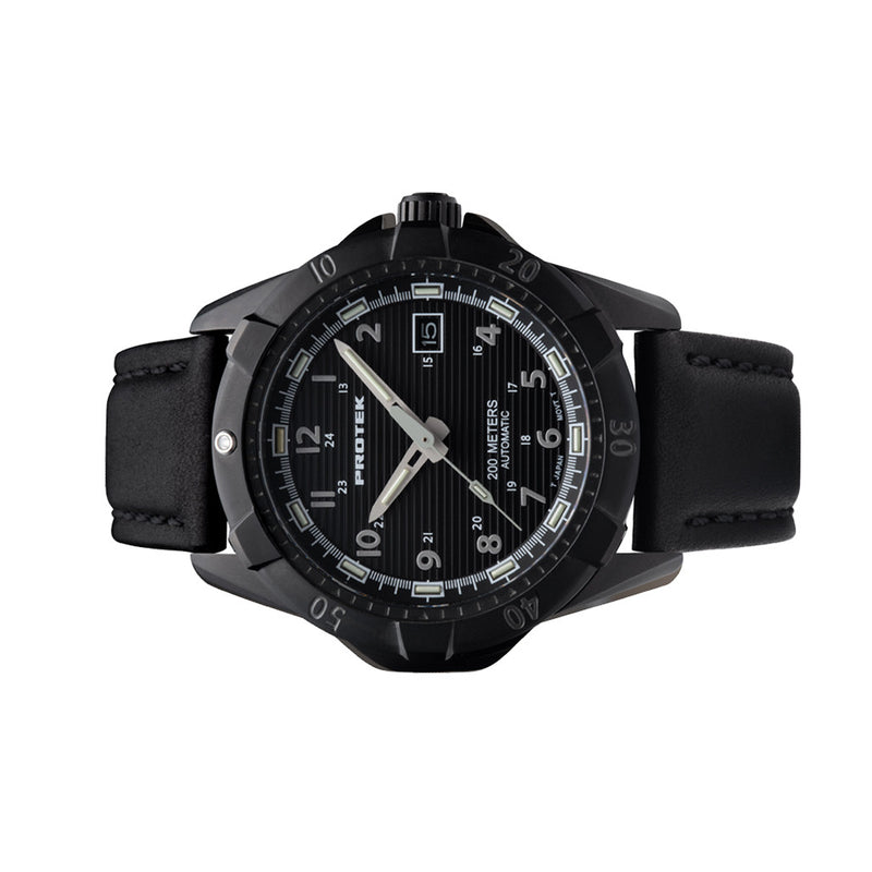 Protek Automatic Tritium Dive Watch with Black Dial #PT2202