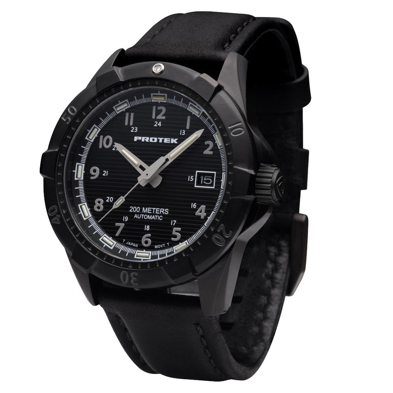 Protek Automatic Tritium Dive Watch with Black Dial #PT2202