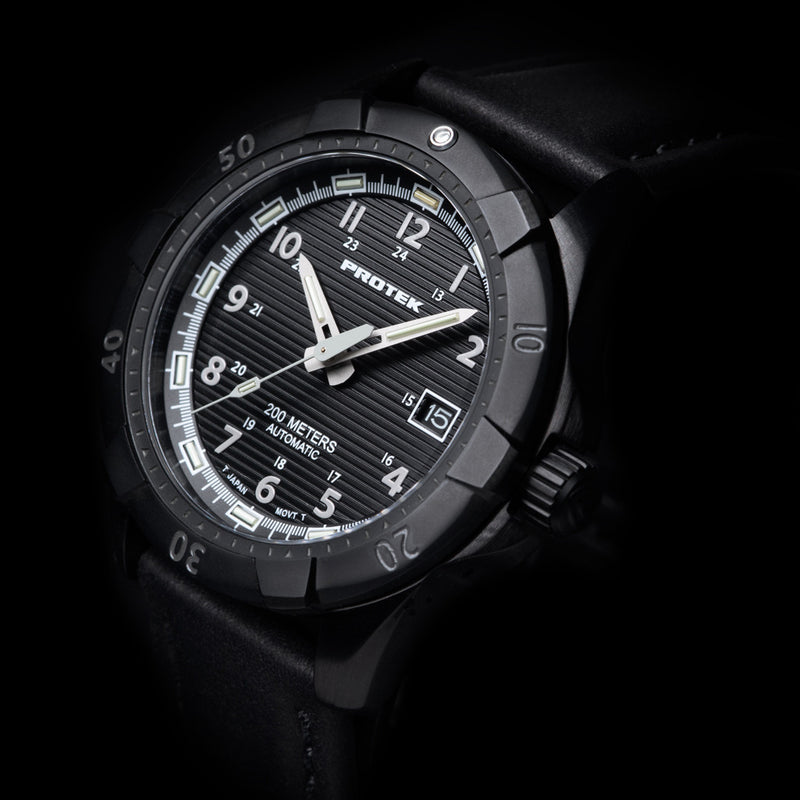 Protek Automatic Tritium Dive Watch with Black Dial #PT2202