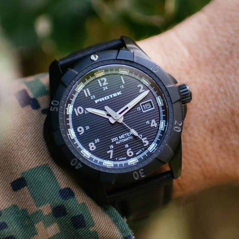 Protek Automatic Tritium Dive Watch with Black Dial #PT2202