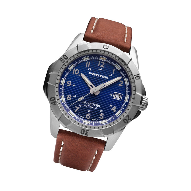 Protek Automatic Tritium Dive Watch with Blue Dial #PT2203