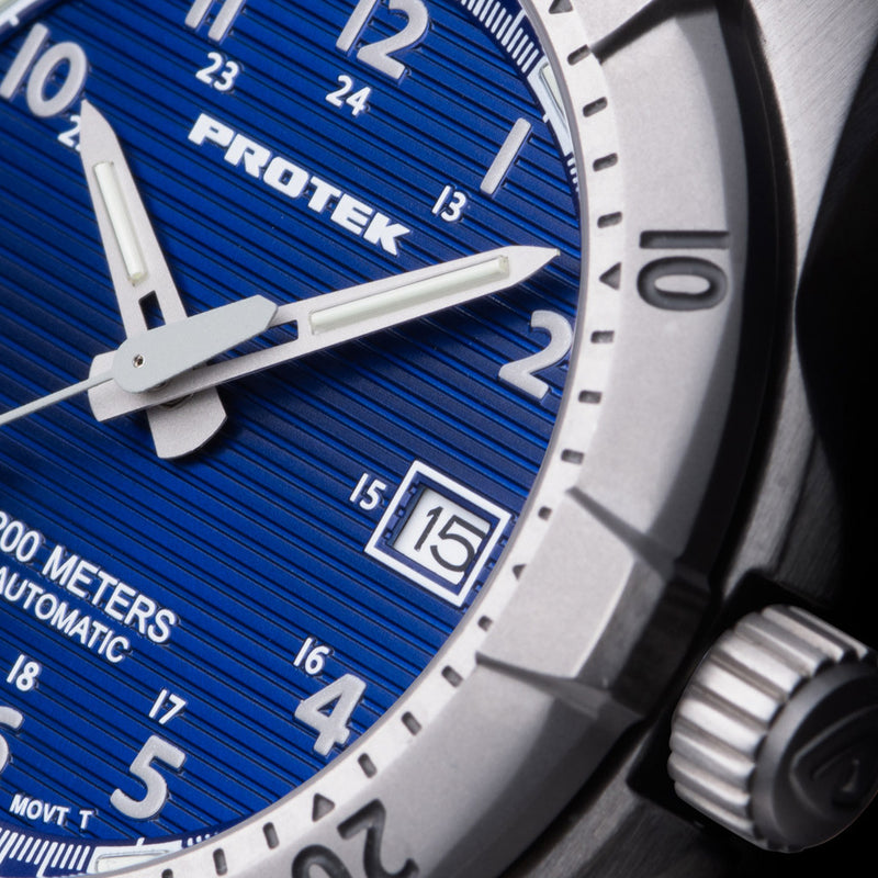 Protek Automatic Tritium Dive Watch with Blue Dial #PT2203