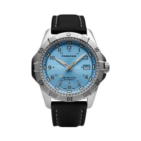 Protek Automatic Tritium Dive Watch with Light Blue Dial #PT2207