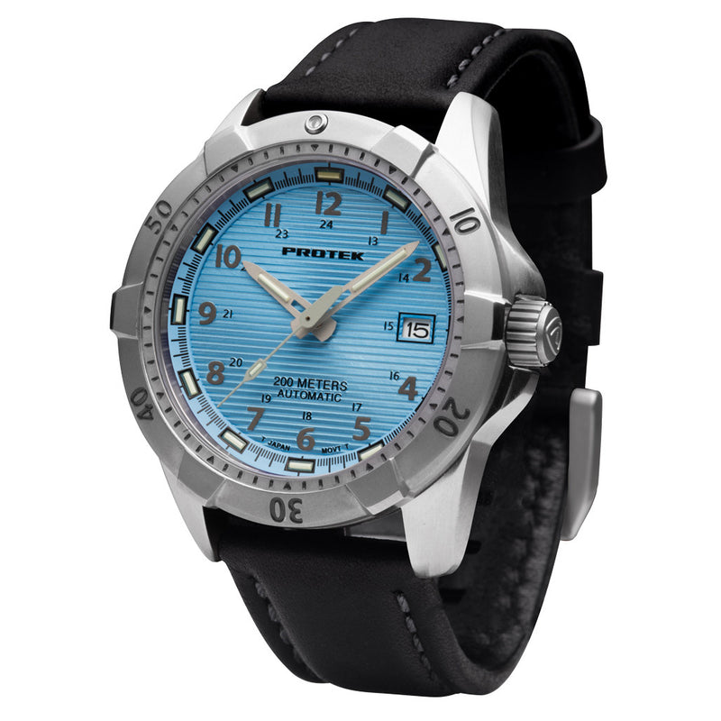 Protek Automatic Tritium Dive Watch with Light Blue Dial #PT2207
