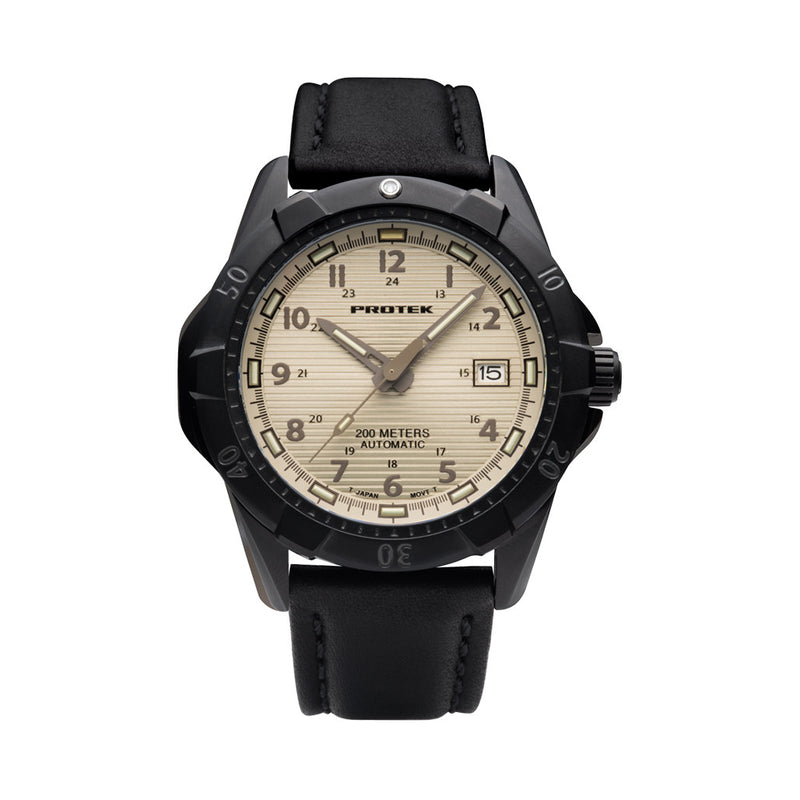 Protek Automatic Tritium Dive Watch with Beige Dial #PT2217