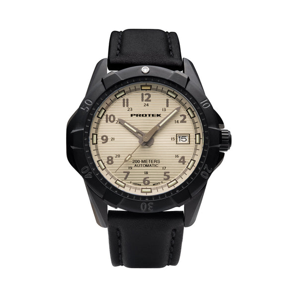 Protek Automatic Tritium Dive Watch with Beige Dial #PT2217