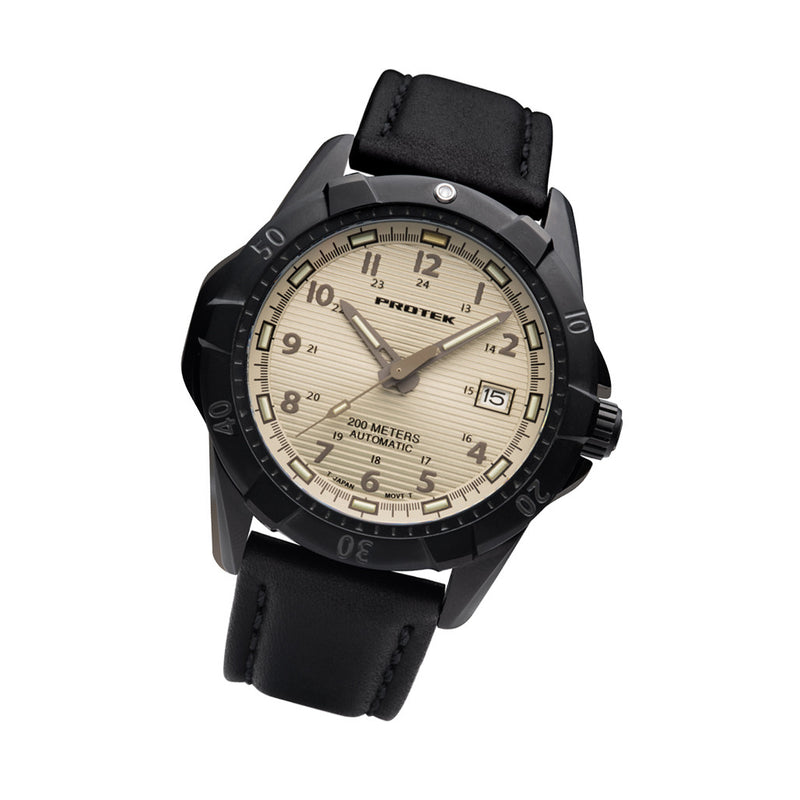 Protek Automatic Tritium Dive Watch with Beige Dial #PT2217