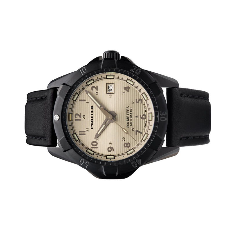 Protek Automatic Tritium Dive Watch with Beige Dial #PT2217