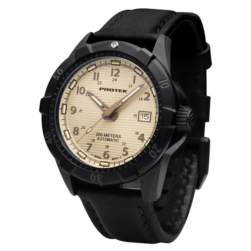 Protek Automatic Tritium Dive Watch with Beige Dial #PT2217