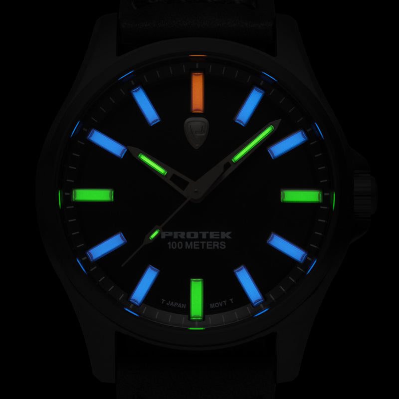 Protek Titanium Field Watch 3000 Series with Tritium T100 Tubes and Blue Dial #PT3003