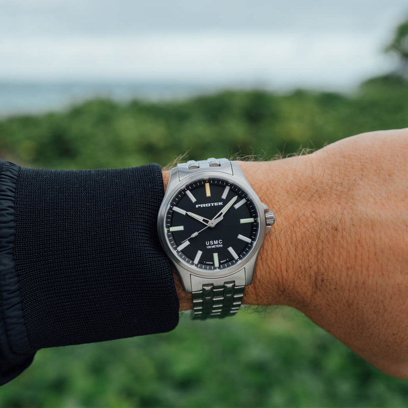 Protek Titanium Field Watch 3100 USMC Series with Tritium T100 Tubes #PT3101BR