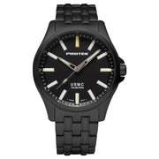 Protek IP Gun Metal Titanium Field Watch 3100 USMC Series with Tritium T100 Tubes #PT3102BR
