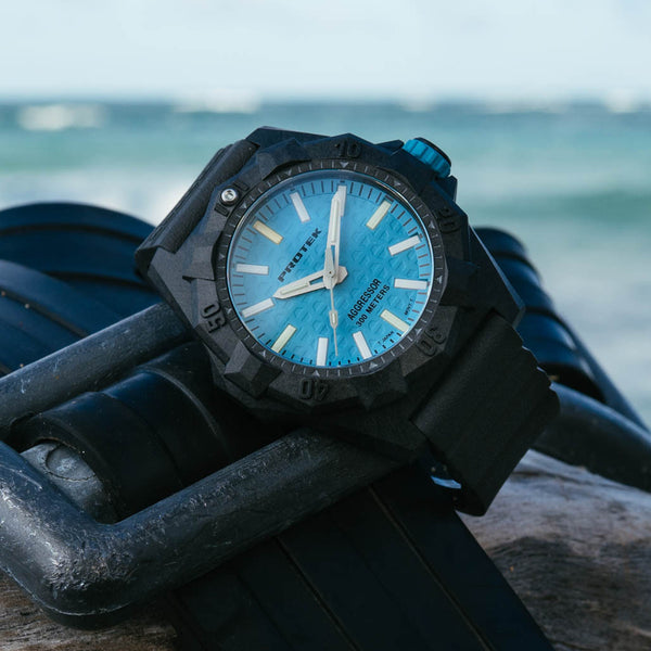 ProTek Aggressor Carbon 4000 Series with Blue Dial #PT4003