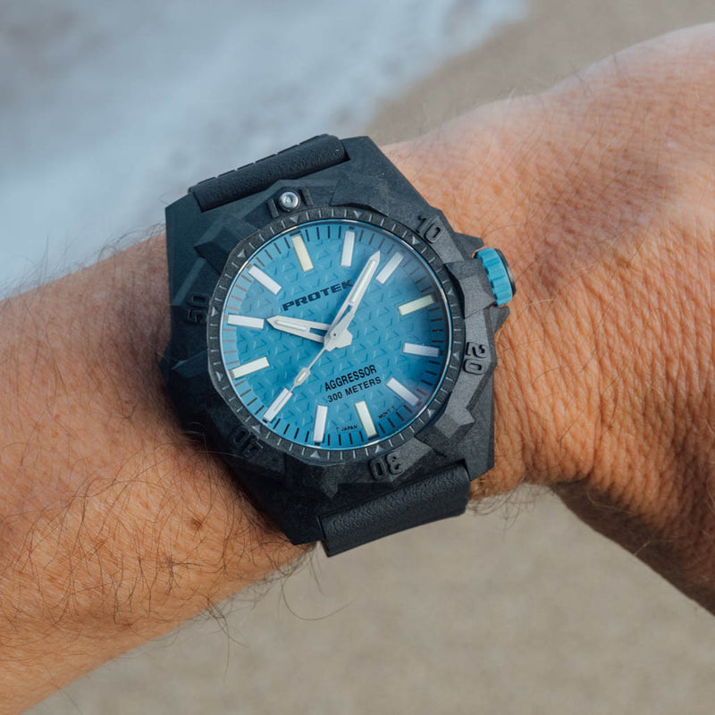 ProTek Aggressor Carbon 4000 Series with Blue Dial #PT4003