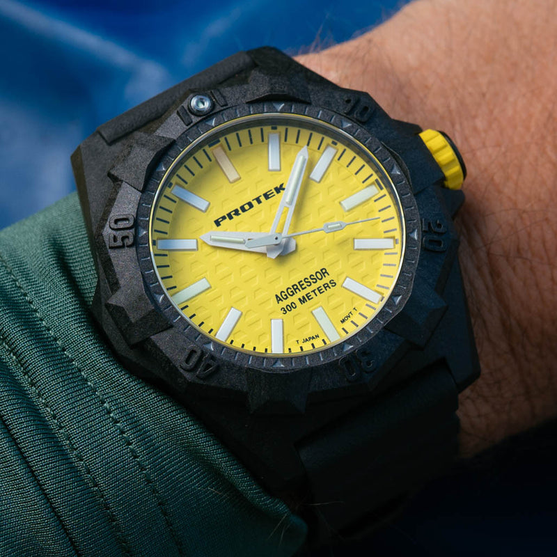 ProTek Aggressor Carbon 4000 Series with Yellow Dial #PT4007