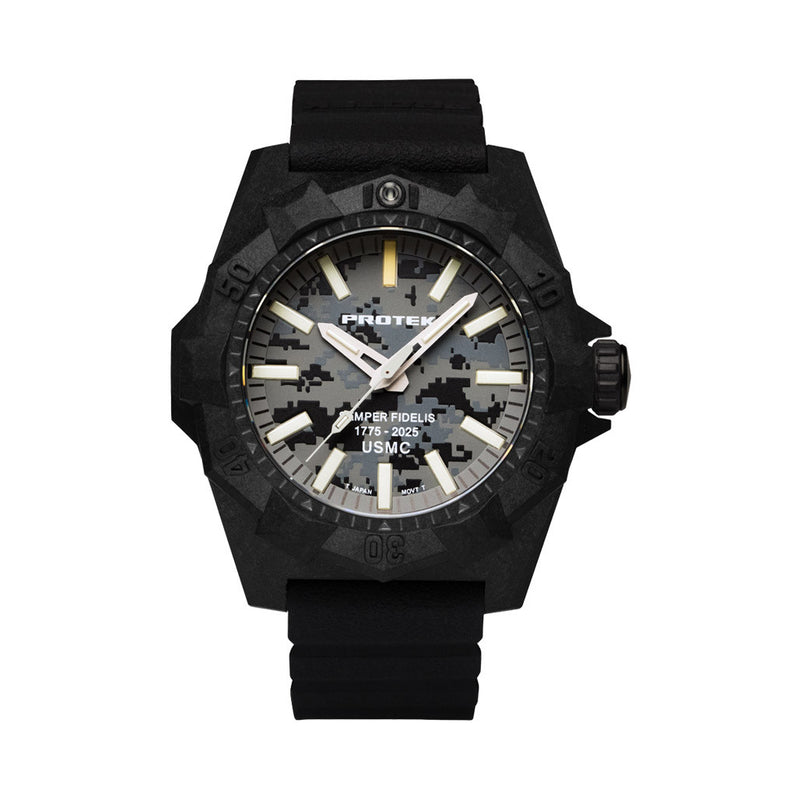 ProTek Aggressor Carbon USMC 250th Anniversary Watch with Grey Camo Dial #PT4109SFC