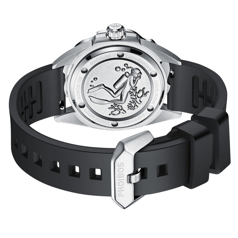 PHOIBOS Sea Nymph 300-Meter Swiss Quartz Dive Watch with Double-Dome Sapphire Crystal #PX021C