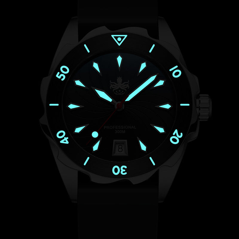 PHOIBOS Sea Nymph 300-Meter Swiss Quartz Dive Watch with Double-Dome Sapphire Crystal #PX021F