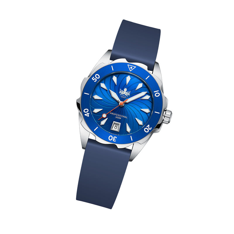 PHOIBOS Sea Nymph 300-Meter Swiss Quartz Dive Watch with Double-Dome Sapphire Crystal #PX021B