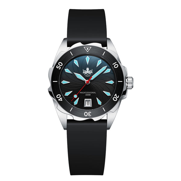 PHOIBOS Sea Nymph 300-Meter Swiss Quartz Dive Watch with Double-Dome Sapphire Crystal #PX021C